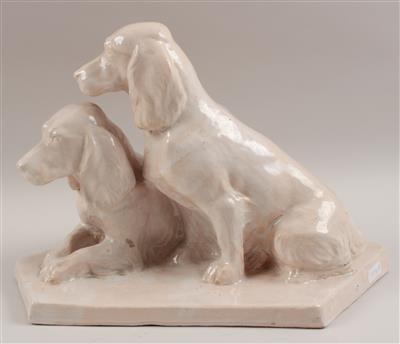 2 Hunde, - Antiques and Paintings