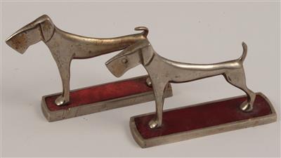 1 Paar Art Deco-Terrier-Buchstützen, - Antiquariato e Dipinti