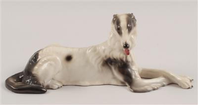 Liegender Windhund, - Antiquitäten & Bilder