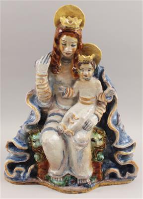 Thronende Madonna mit Kind, - Antiques and Paintings