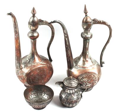 Konvolut (4 Stücke): Persien.4 Gefäße aus Kupfer, verzinnt. - Antiquariato e Dipinti