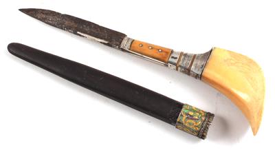Orientalisches Messer mit Elfenbeingriff, - Antiquariato e Dipinti