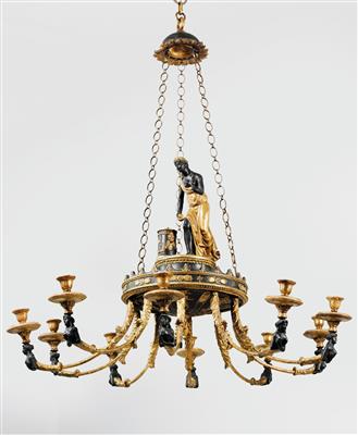 Large important salon chandelier, - Starožitnosti (Nábytek, Socha?ská díla)