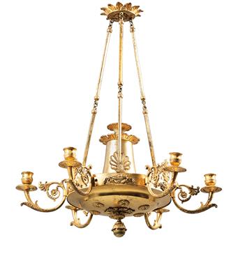 Lampadario di bronzo biedermeier, - Oggetti d'arte (mobili, sculture)