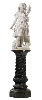Marble sculpture "The little shepherdess", - Starožitnosti (Nábytek, Socha?ská díla)
