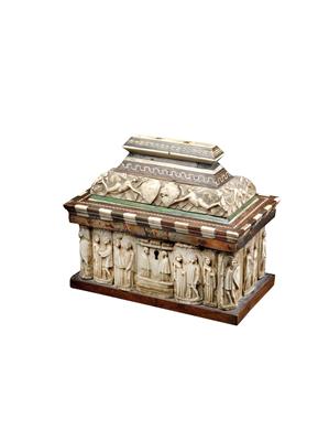 Norditalienische spätgotische Hochzeitskassette, Embriachi Werkstatt, - Antiquitäten (Möbel, Skulpturen)