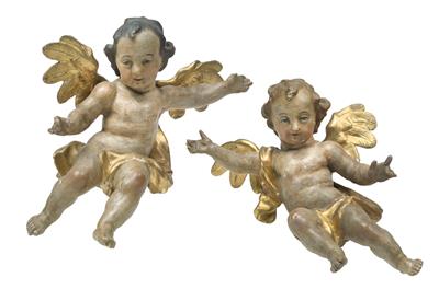 Coppia di angeli del Biedermeier, - Oggetti d'arte (mobili, sculture)