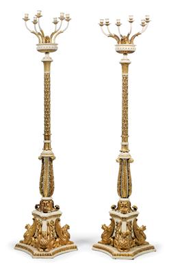 Pair of large Neo-Classical candelabras, - Works of Art (Furniture, Sculpture)