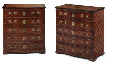 Pair of dainty salon chests of drawers, - Starožitnosti (Nábytek, Socha?ská díla)