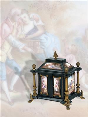 Viennese enamelled miniature box, - Starožitnosti (Nábytek, Socha?ská díla)