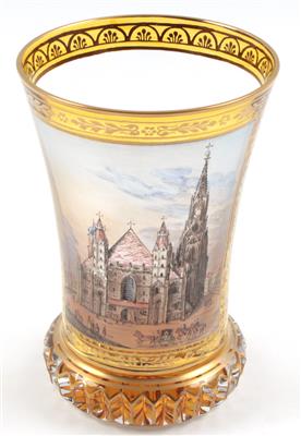 "Domkirche St. Stephan in Wien" Veduten-Becher, - Antiques and Paintings