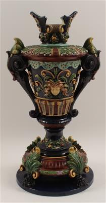 Historismus-Henkelvase mit Sockel, - Antiques and Paintings