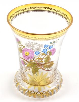 Ranftbecher mit Blumenzweigen, - Antiquariato e Dipinti