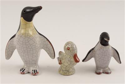 2 Pinguine, 1 Ente, - Starožitnosti, Obrazy
