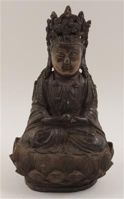 China: Bronze-Figur eines Bodhisattva, mit 'WunschJuwel'. - Starožitnosti, Obrazy