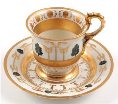 Kaffeetasse mit Untertasse, - Antiquariato e Dipinti