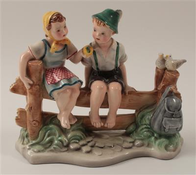 Kinder am Zaun, - Antiques and Paintings