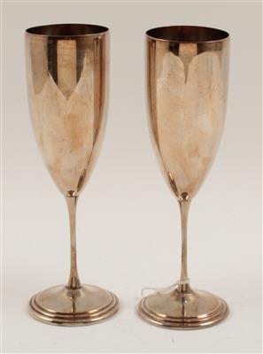 2 italienische Sektflöten, - Saisonabschluss-Auktion Bilder Varia, Antiquitäten, Möbel/Design