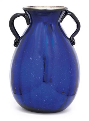 Blaue Doppelhenkelvase, - Antiques and Paintings