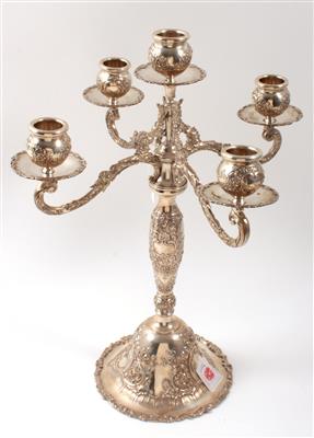 Fünfflammiger Kerzenleuchter, - Saisonabschluss-Auktion Bilder Varia, Antiquitäten, Möbel/Design