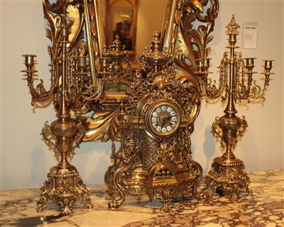 Große Neoklassizismus Bronze Kamingarnitur - Saisonabschluss-Auktion Bilder Varia, Antiquitäten, Möbel/Design