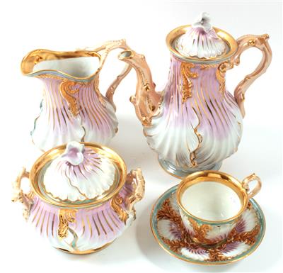 Kaffeeservice mit Muscheldekor, - Antiques and Paintings