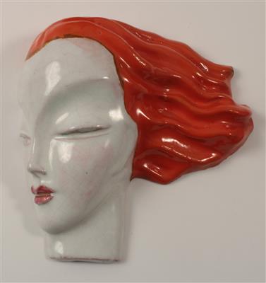 Maria Rahmer(1911-1998), Frauenkopf-Wandmaske, - Saisonabschluss-Auktion Bilder Varia, Antiquitäten, Möbel/Design