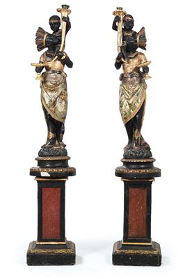 Paar venezianische Leuchterfiguren - Saisonabschluss-Auktion Bilder Varia, Antiquitäten, Möbel/Design