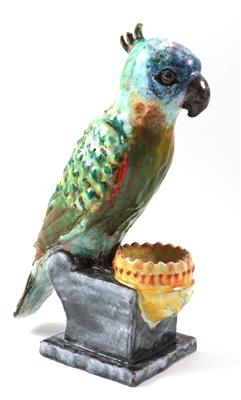 Papagei mit Schale, - Saisonabschluss-Auktion Bilder Varia, Antiquitäten, Möbel/Design