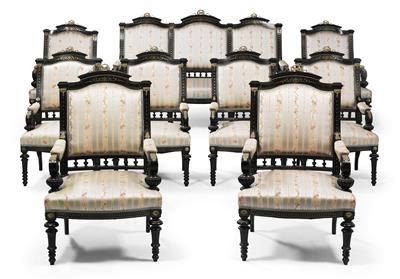 Selten großes Sitzensemble, - Saisonabschluss-Auktion Bilder Varia, Antiquitäten, Möbel/Design