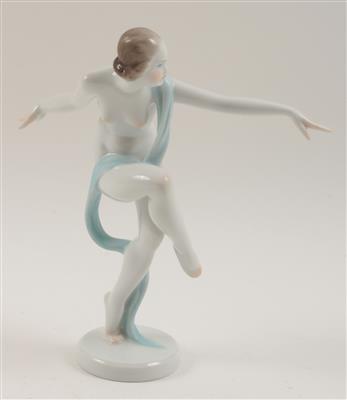 Tanzender weiblicher Akt mit Tuch, - Saisonabschluss-Auktion Bilder Varia, Antiquitäten, Möbel/Design