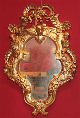 Wandspiegel im ital. Barockstil, - Antiques and Paintings