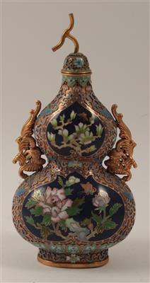 Cloisonné-Deckelvase, - Letní aukce