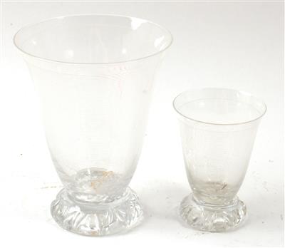 6 große und 9 kleine Gläser, - Summer-auction