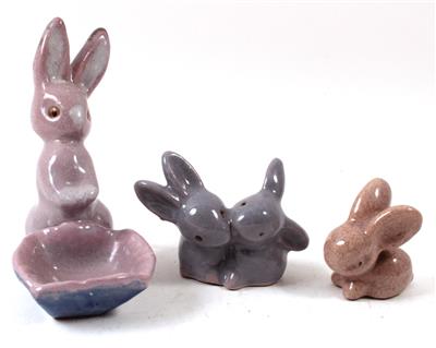 Hase mit Schale, Hase, Hasenpaar, - Summer-auction