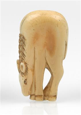 Netsuke eines grasenden Pferdes, - Summer-auction