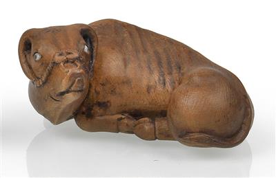 Netsuke eines liegenden Rindes, - Summer-auction