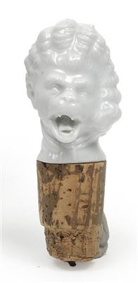 Lachender Affenkopf mit Perücke als Flaschenstöpsel, - Summer-auction