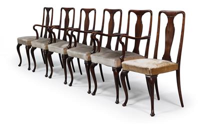 Satz von vier Armsesseln und zwei Sesseln, - Summer-auction