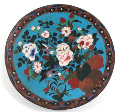 1 Paar Cloisonné-Teller, - Antiques and Paintings