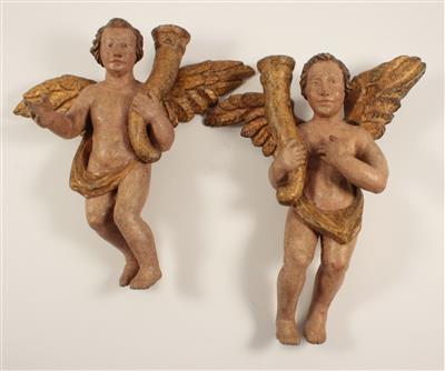 Paar bäuerliche Engel, - Starožitnosti, Obrazy