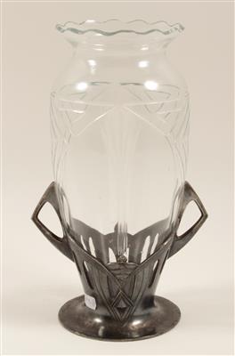 Vase in versilberter Metallfassung, - Starožitnosti, Obrazy
