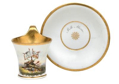 Belle Alliance cup and saucer, - Works of Art (Furniture, Sculpture, Glass and porcelain)