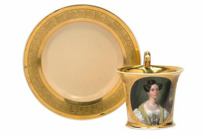 Archduchess Sofie - Portrait cup and saucer, - Starožitnosti (Nábytek, Sochařská díla, Sklo, Porcelán)