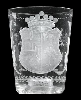 A Baroque beaker with dice in the base, - Works of Art (Furniture, Sculpture, Glass and porcelain)