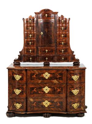 Baroque cabinet on chest, - Works of Art (Furniture, Sculpture, Glass and porcelain)