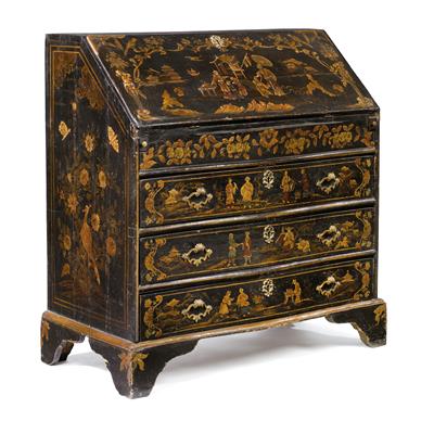 Baroque bureau with chinoiserie decoration, - Starožitnosti (Nábytek, Sochařská díla, Sklo, Porcelán)