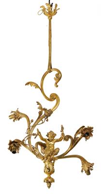 Bronze chandelier, - Starožitnosti (Nábytek, Sochařská díla, Sklo, Porcelán)