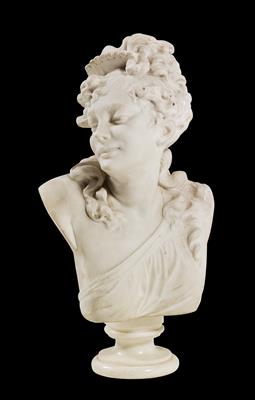 Bust of a beautiful young lady, - Starožitnosti (Nábytek, Sochařská díla, Sklo, Porcelán)