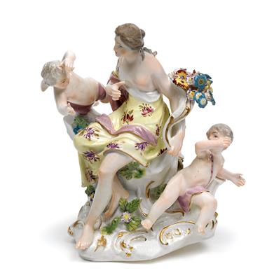 Ceres holding a cornucopia with flowers in her left hand, - Oggetti d'arte (mobili, sculture, Vetri e porcellane)